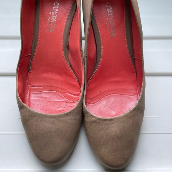 Aquaitalia tan leather pumps size 7.5 in very used condition (sold as-is!!!) - Picture 1 of 10